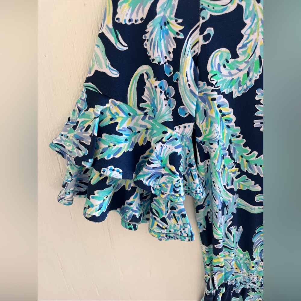 LILLY PULITZER Lula Romper High Tide Navy Scuba Doo Engineered Shorts Romper XXS - Picture 7 of 10
